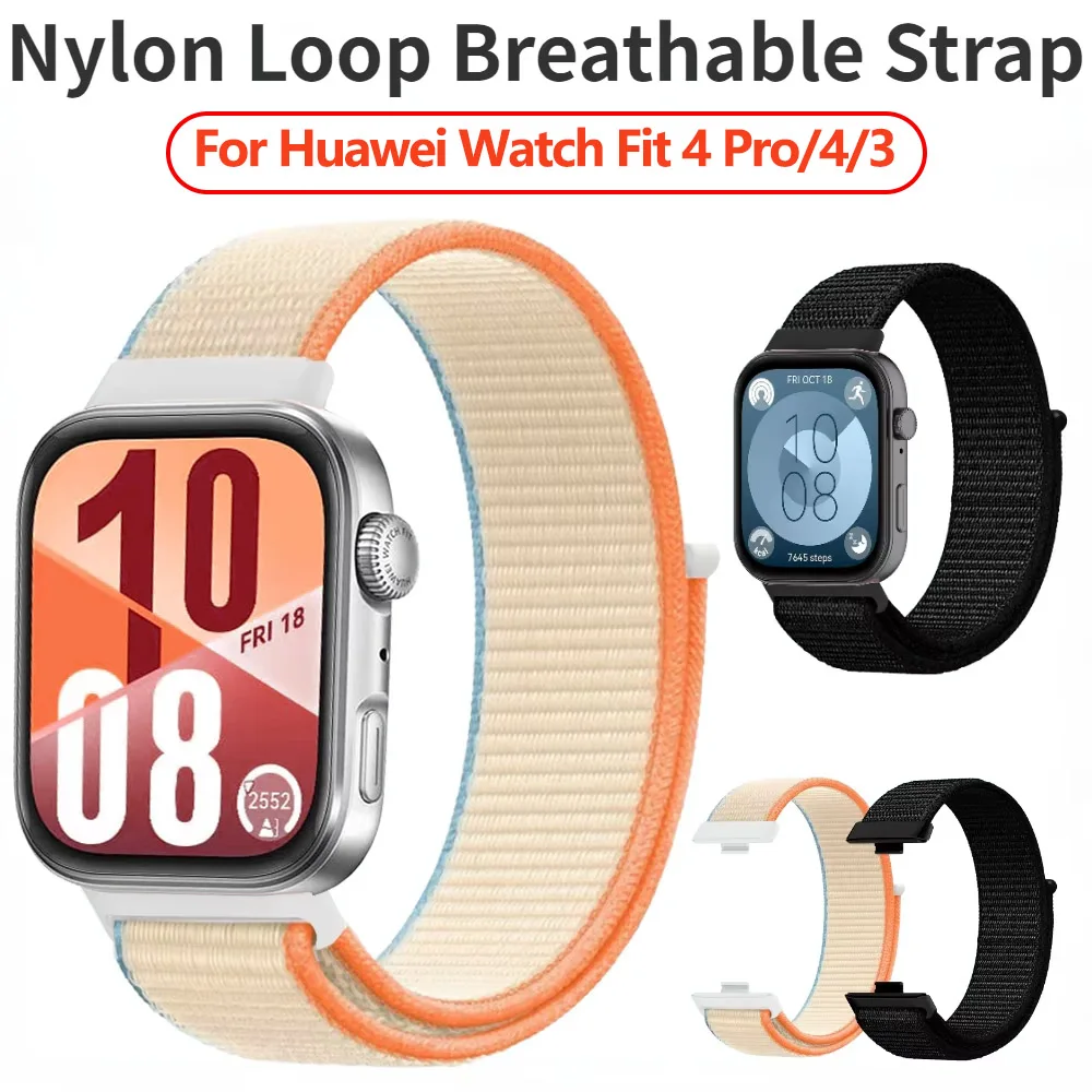 

Nylon Loop Strap for Huawei Watch Fit 3/4 Breathable Wristband Accessories for Huawei Watch Fit 4/4 Pro Band Smartwatch Bracelet