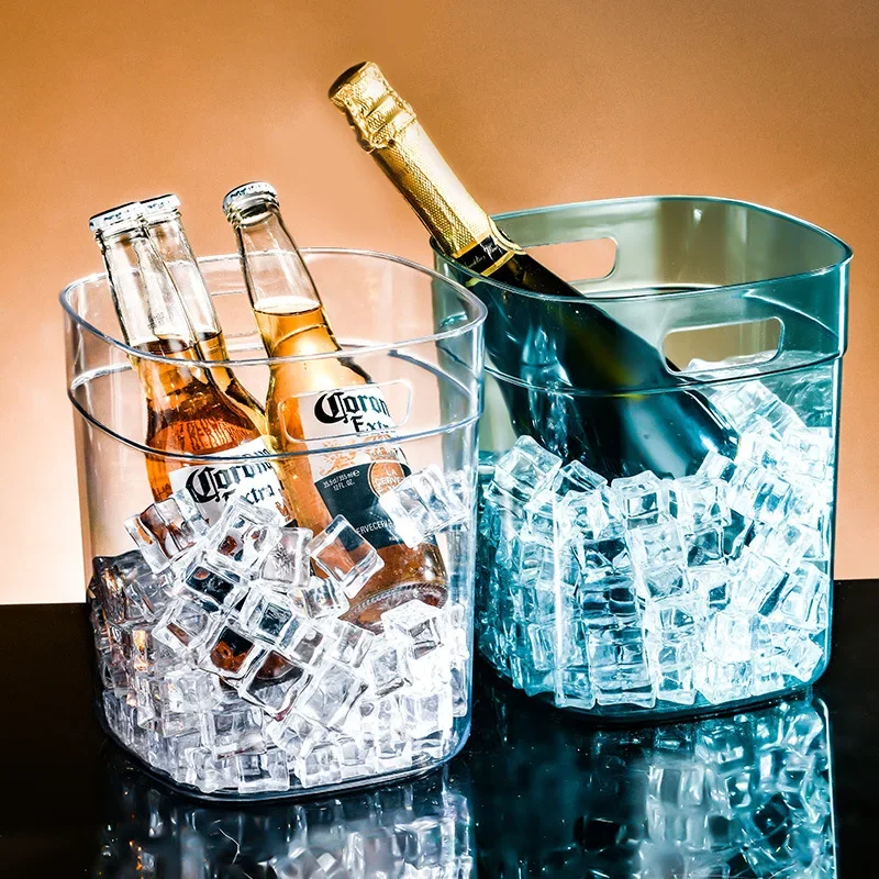 

Portable Ice Bucket PET Bar KTV Restaurant Commercial Ice Bucket Transparent Plastic Champagne Ice Bucket