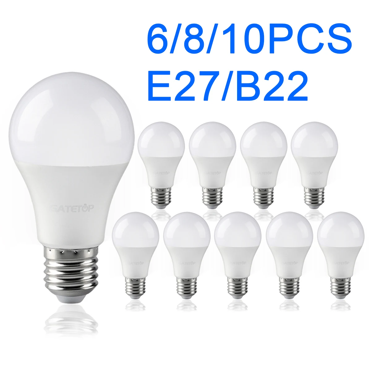 

6/8/10Pcs LED Bulb E27 B22 Base Lamps AC220V SMD2835 E27 B22 8W 10W 12W 15W 24W High Brightness Lampada Bombilla for Living Room