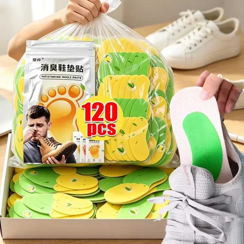 1-10Pack Foot Odor Remover Stickers with Lemon Smell Long-lasting Sweat Control Easy Use Disposable Insole Pads for Sports Shoes