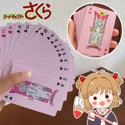 Śliczny Kawaii Cartoon Cardcaptor Sakura różowy Clow gra karciana kolekcja animacji gra w karty zabawki rekwizyty prezent urodzinowy