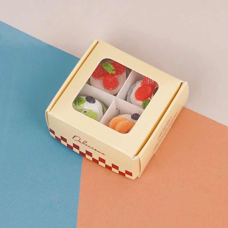 Xm2PCS Miniatuur Voedseldecoratie Poppenhuis DIY Accessoires 1/12 Nieuw Poppenhuis Simulatie Lege Taart Dessertdoos Model