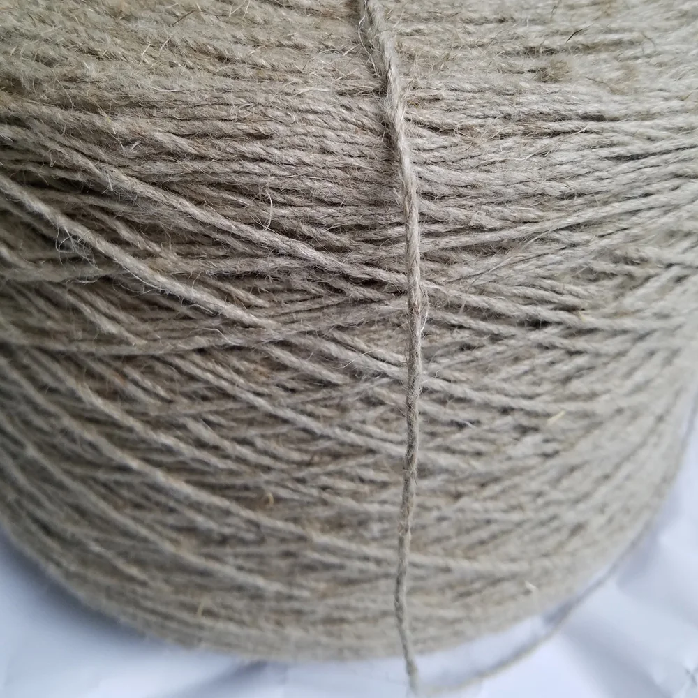 100% Natural linen rope twine crochet cords weight 500g-1500g/cone knitting yarn