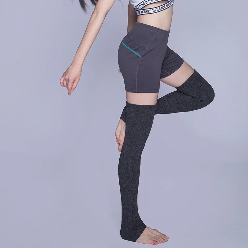 المرأة الصوف الكشمير تدفئة الساق الشتاء الحرارية سميكة الدافئة الصلبة محبوك الركبة عالية جورب للفتيات الإناث الفخذ الأكمام