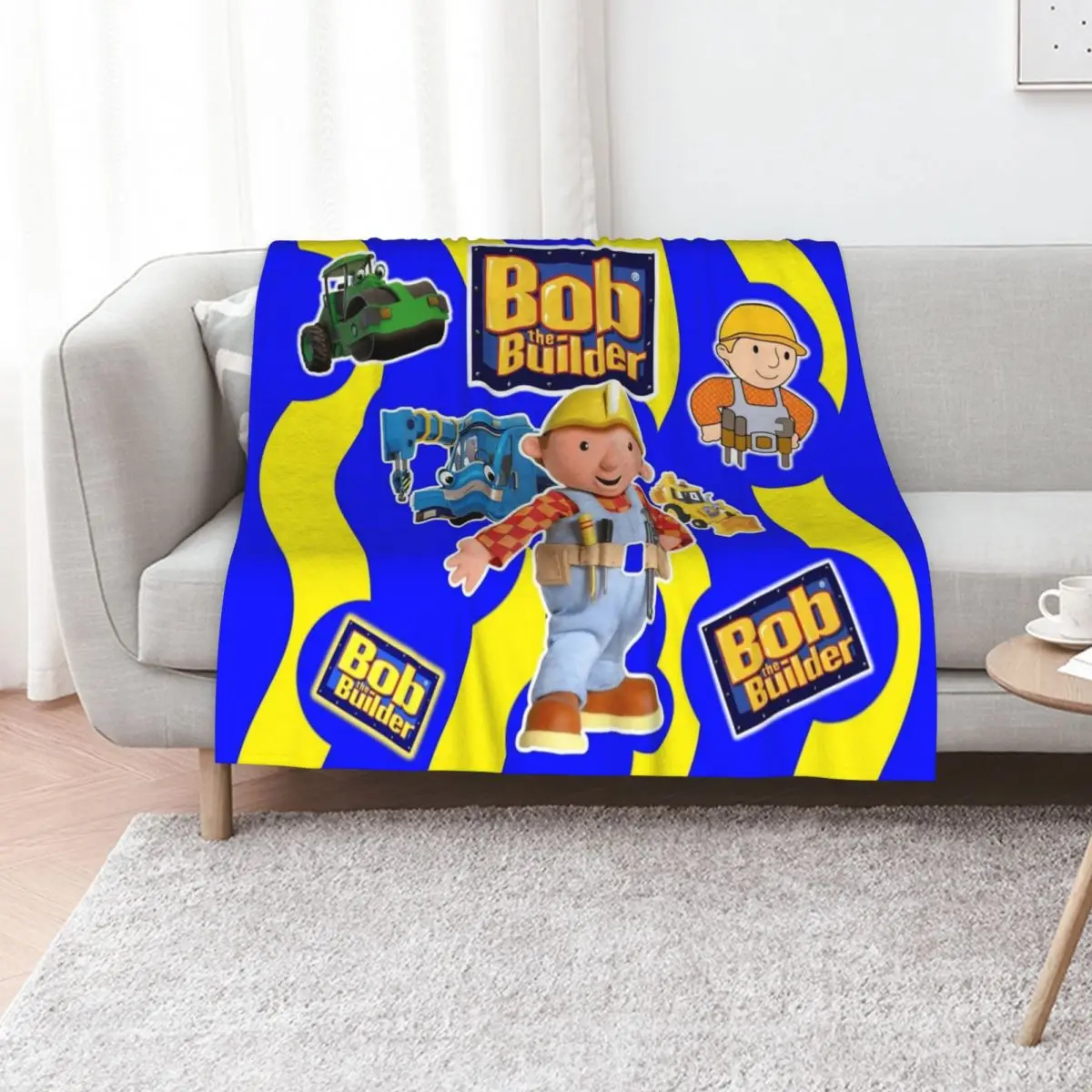 

Bob The Builder Abstract Throw Blanket Shaggy Decorative Sofas Decorative Beds Thins Blankets