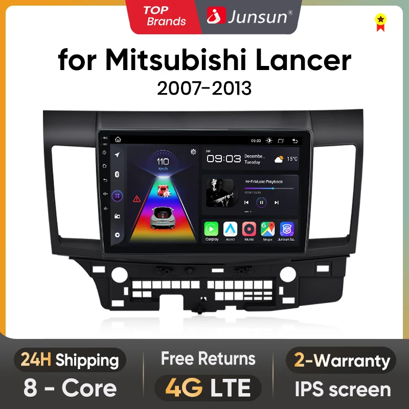 Junsun Car Radio For Mitsubishi Lancer 2007 - 2013 wireless CarPlay Android Auto car intelligent systems No 2 din 2din DVD