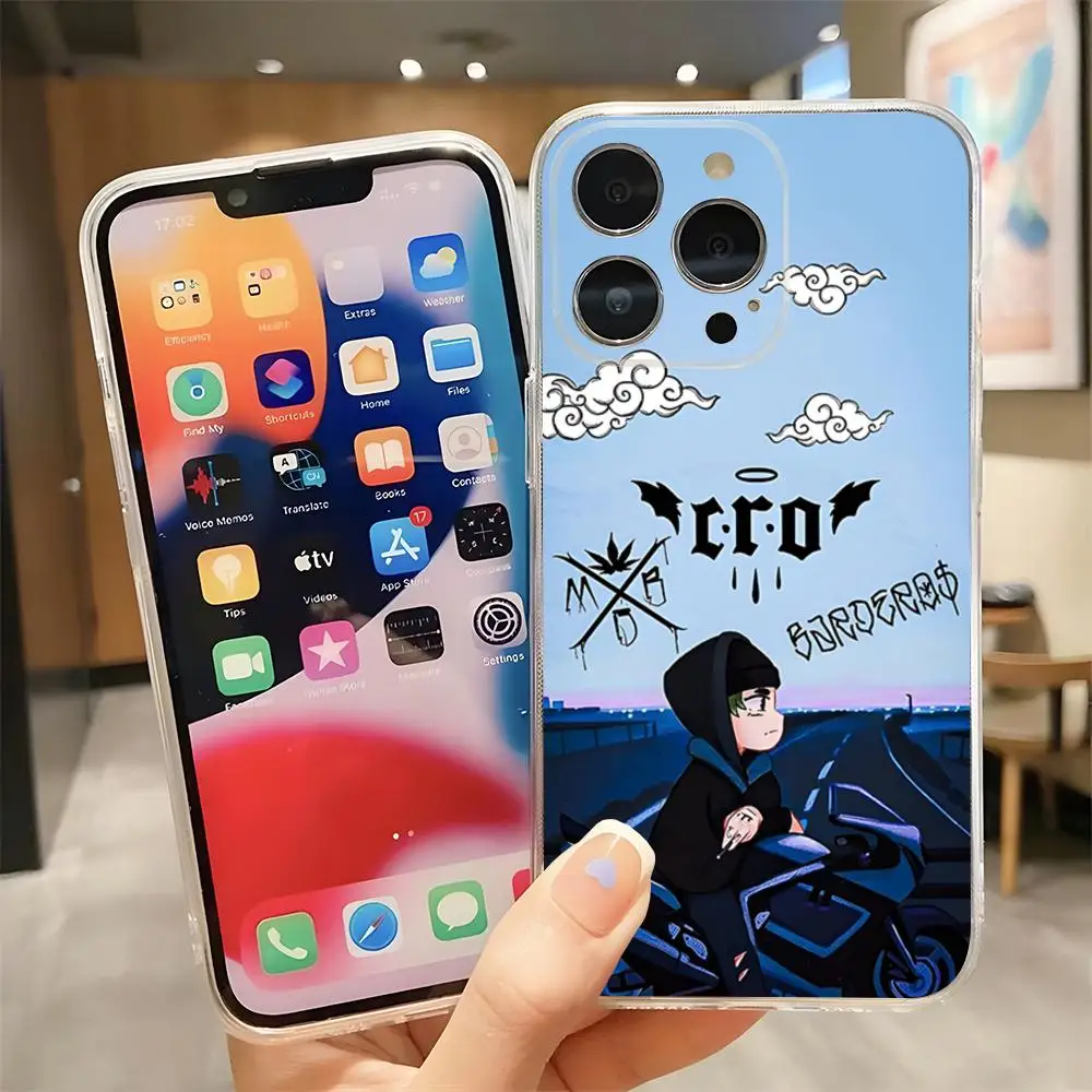 C.R.O Crocraxker Rapper Phone Case Transparent For Iphone 15 17 Pro Max 16 14 Pro 11 12 Pro 13 X XR XS SE Back Cover