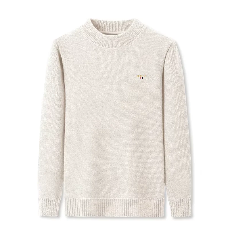 الفاخرة الراقية جولة الرقبة سترة الرجال الاتجاه الشتاء العلامة التجارية المطرزة النسخة الكورية عارضة أفخم الدافئة سميكة بلوفر مغزول