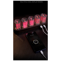 1 Piece Digital Nixie Tube Clock With RGB LED Glows For Home Desktop Decoration C