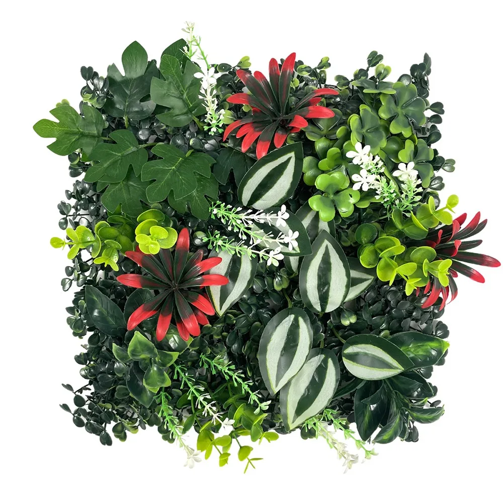 

DIY Artificial Plant Wall Panel Eternal Life Sunflower Artificial Eucalyptus Carpet UV Protection Lifelike