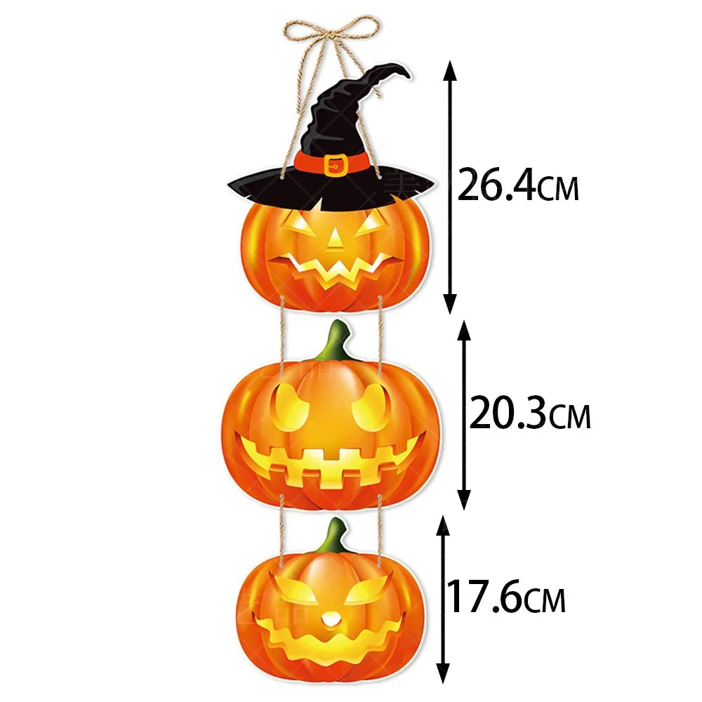 2024 Halloween Pumpkin Hanging Sign spettrale Witch Bat dolcetto o scherzetto Banner decorazione della porta d\'ingresso decorazioni per feste di