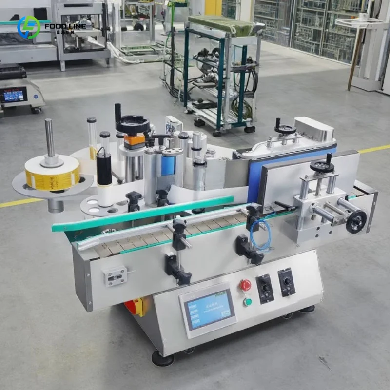 Customized Automatic Self Adhesive Labeling Machine Desktop Type For Square Bottles Small Bottles And Tin Cans