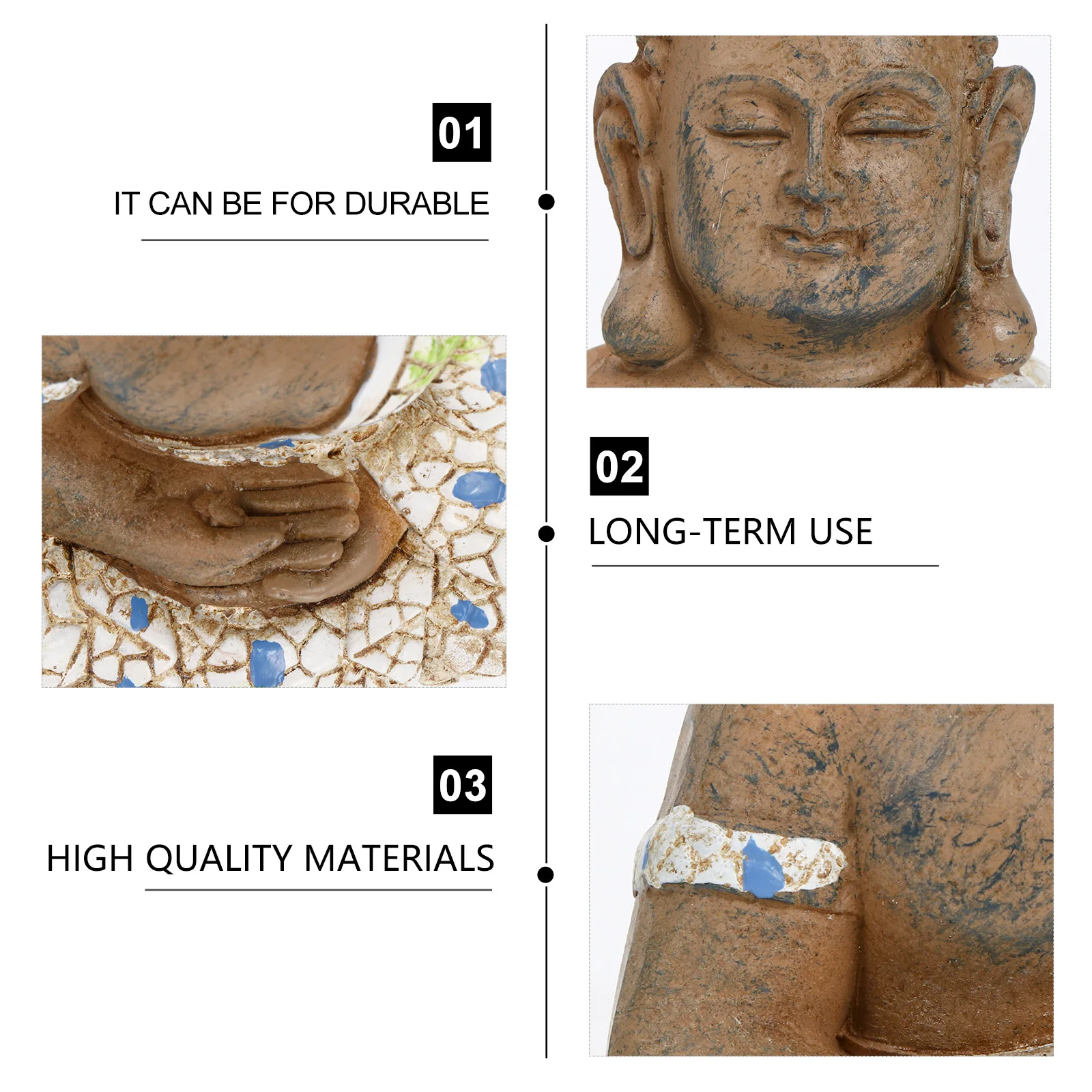 

1Pcs Sitting Buddha Decor Classic Resin Buddha Ornament Bedroom Office Desktop Home Decor Bedroom Ornament