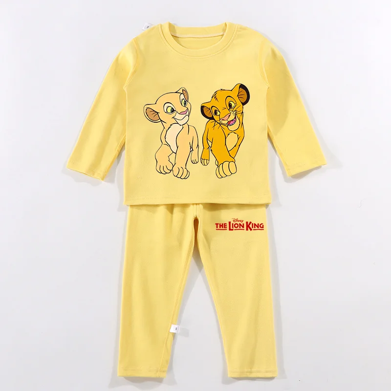 Mufasa-Ensemble de pyjamas chauds à manches longues pour enfants, pantalons en Y thermiques, vêtements de détente d'hiver, vêtements d'intérieur de dessin animé, cadeaux imbibés