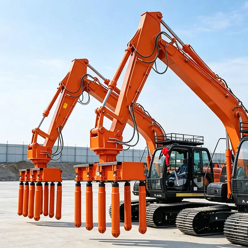 Digger Attached Concrete Poker Vibrator for Continuous Concrete Pouring