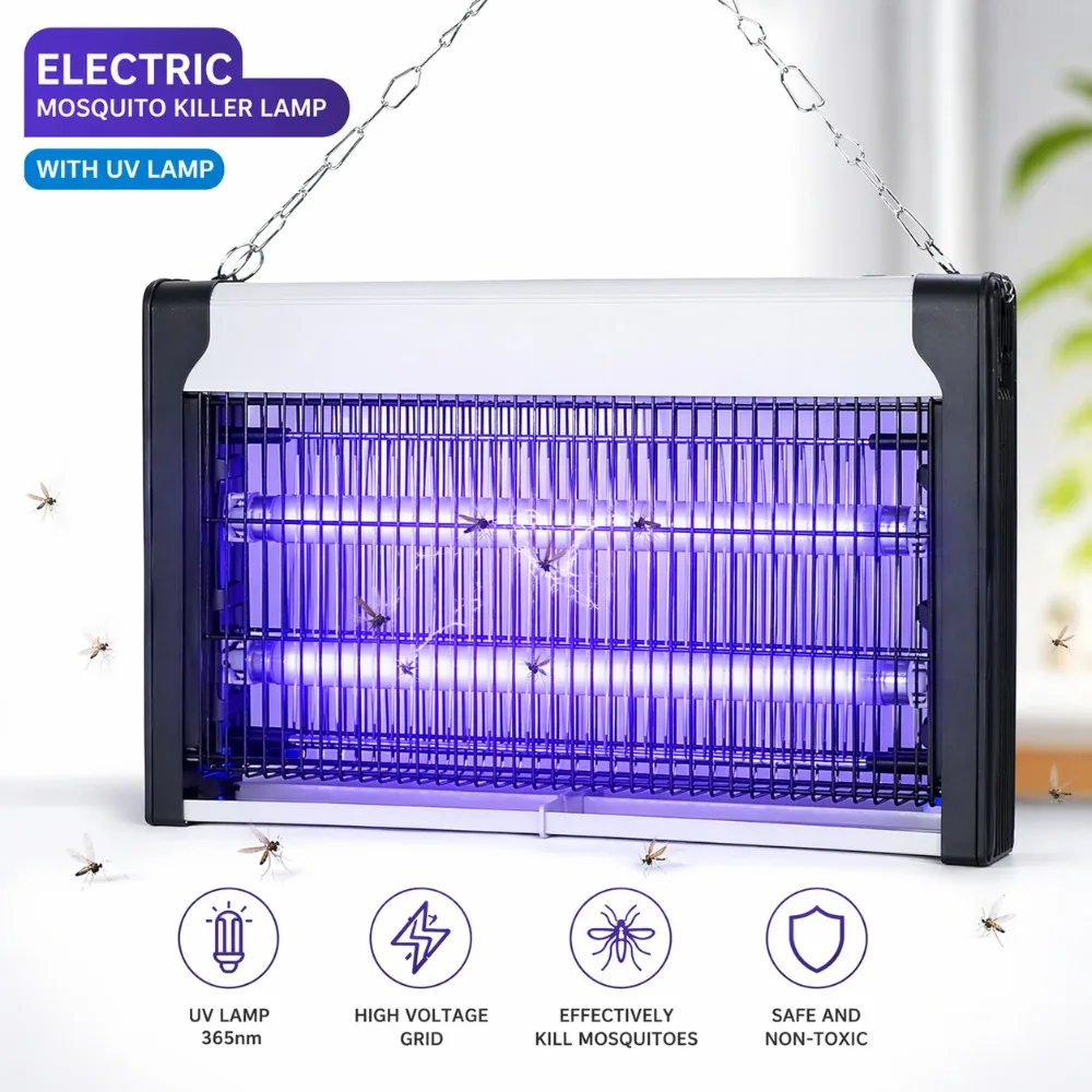Kommerzielle Hängende Mückenkiller-Lampe UV-LED-Lampe Elektrische Mückenfalle Geräuschlose Mückenfalle Lebensmittelsichere Mückenfalle Fliegenfalle für Bauernhöfe