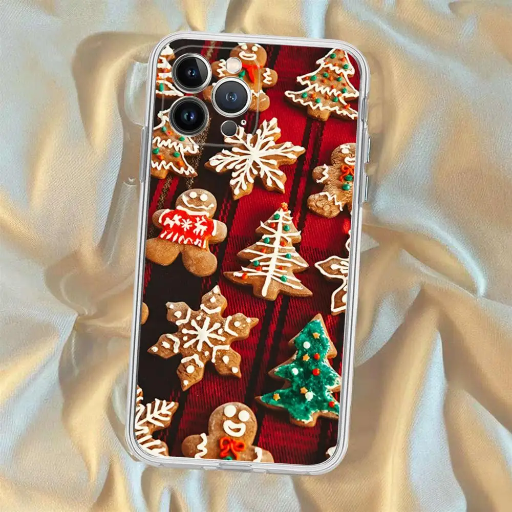 Christmas Gingerbread Man Phone Case Silicone Soft for iphone 15 14 13 12 11 Pro Mini XS MAX 8 7 6 Plus X XS XR Cover