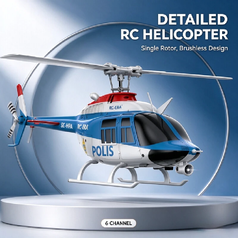 C138pro Rc Helicopter 6ch Single Rotor Flybarless Brushless Remote Control Plane With Led Light 3d Stunt Simulation Aircraft