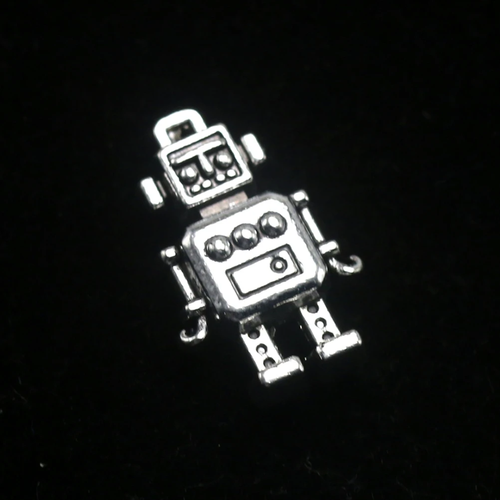 

20 Pcs Robot Pendant Ornaments Charm DIY Charms Alloy European and American Jewelry Making Pendants Silver