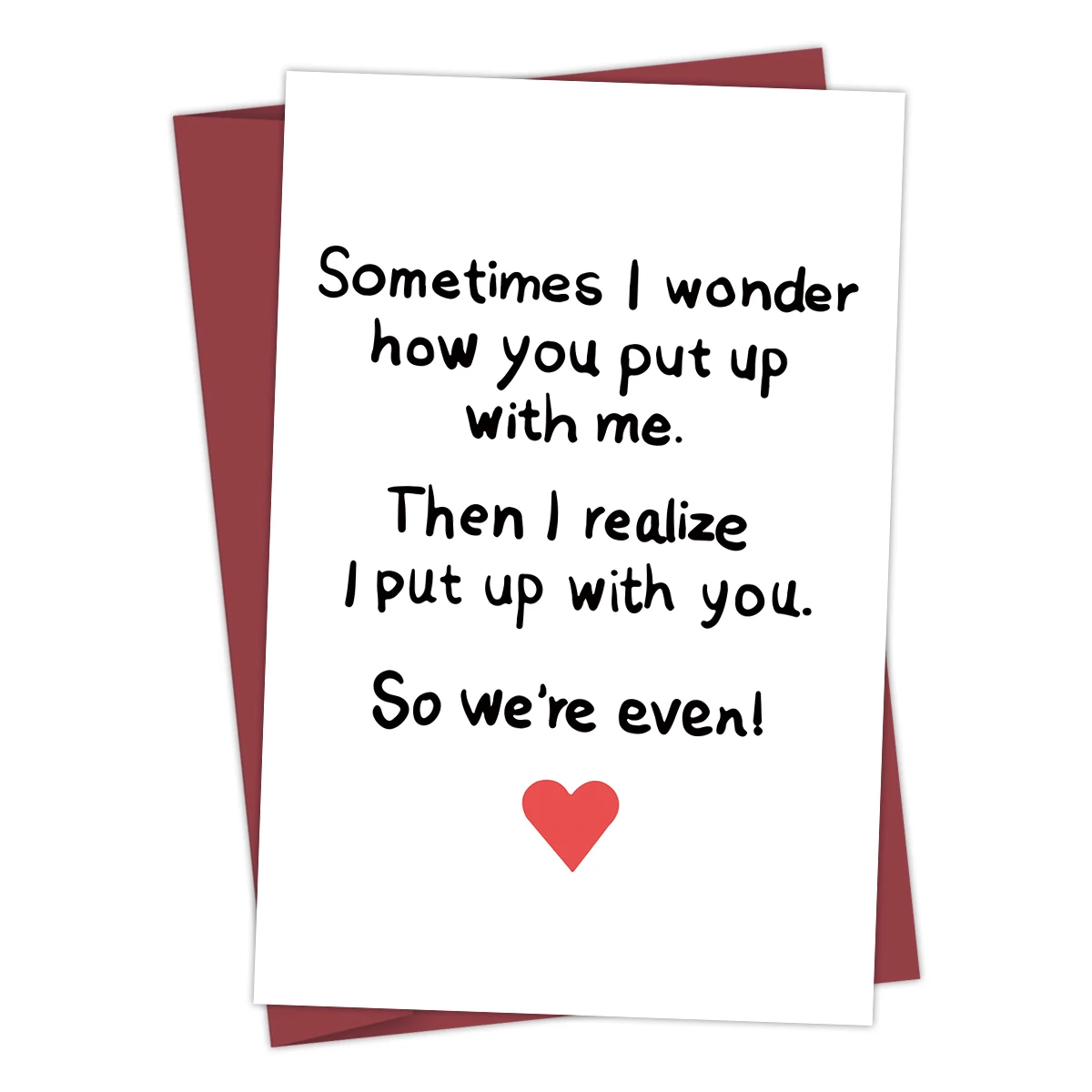 1pc Unique Anniversary Card,We Put Up With Each Other! Humorous Happy Anniversary Greeting Card for Couples,Wife,Husband,Him,Her