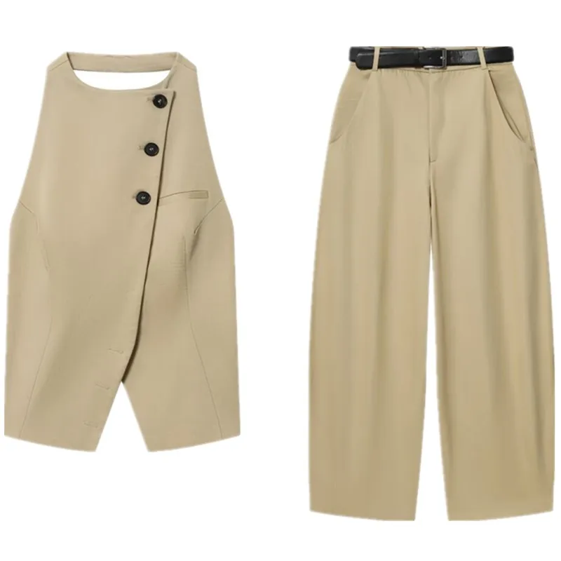 Otoño 2025 Nuevo chaleco Bal para mujer Sle Top Svel Pantalones largos Faion Set European Sle Adulto Long Svel Bal...