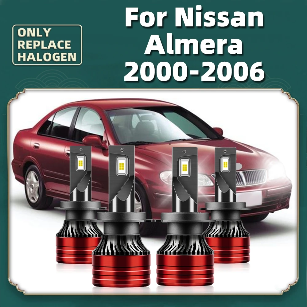 

2/4PCS Led Headlight Bulbs H7 Car 120W 12V CSP 16000LM Auto Headlamp Luces For Nissan Almera 2000 2001 2002 2003 2004 2005 2006