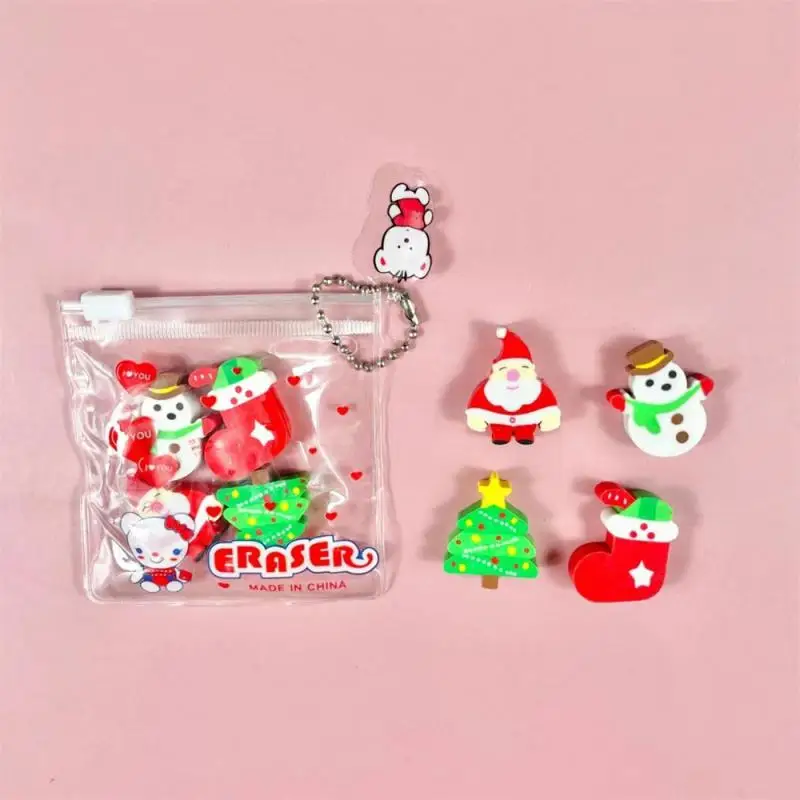 School Supplies Christmas Decoration Rubber Creative Santa Claus Christmas Elf Ordinary Rubber Rubber Eraser Holiday Supplies