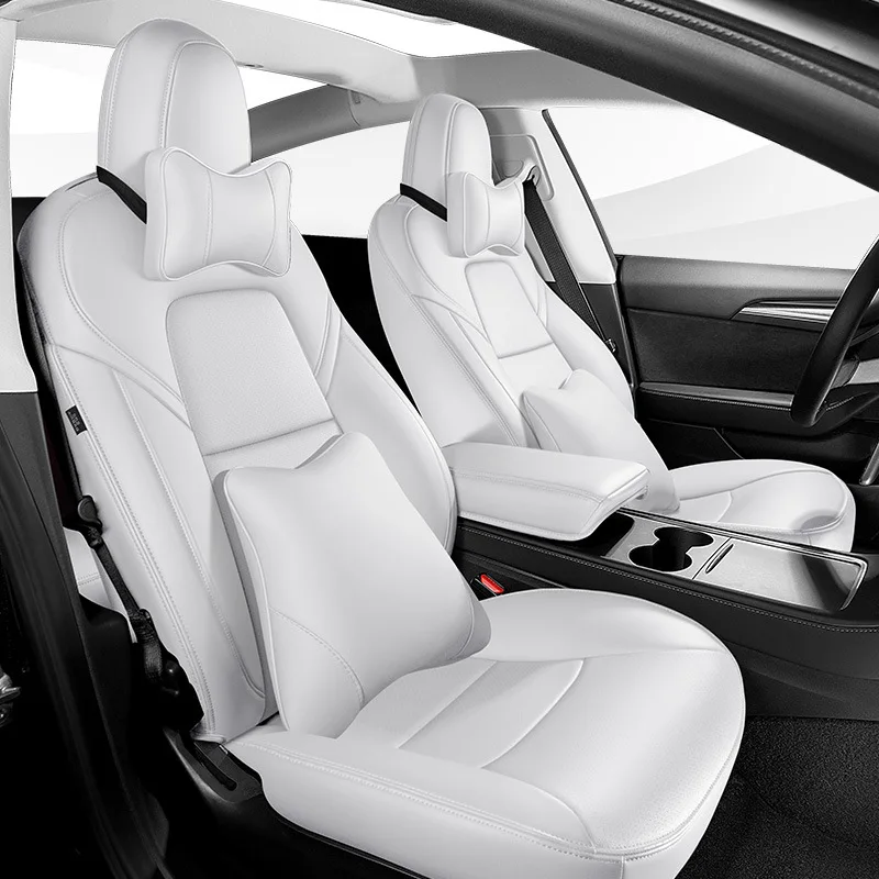 Special Car Seat Cushion for Tesla Model3 ModelY Full Enclosure Leather Special Seat Cover Cross-border Exports