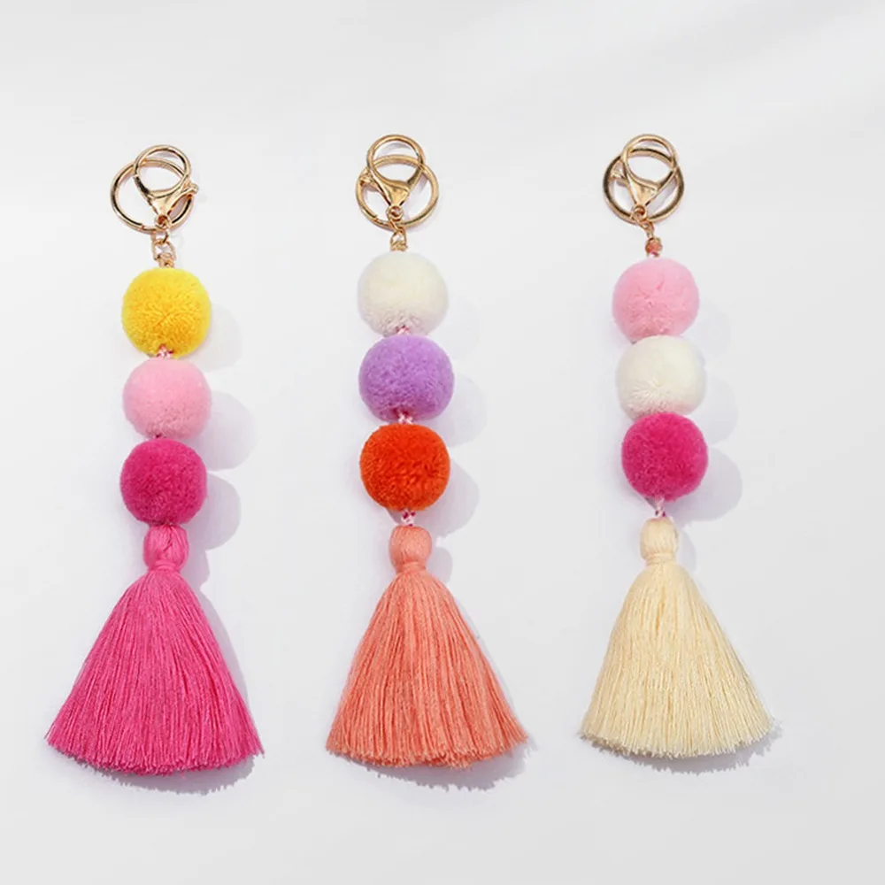 

Красочный модный многофункциональный брелок ручной работы с кисточкой, портативная Сумочка, сумочка с подвесками