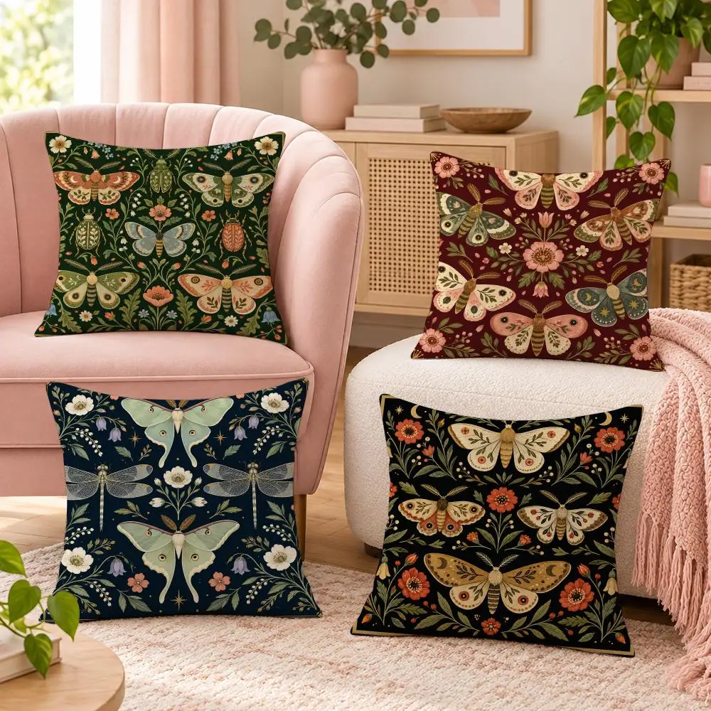 Butterfly Garden Decor Cushion Cover Pillow Case Organic Short Plush Cushion Covers Washable Wrinkle-Resistant