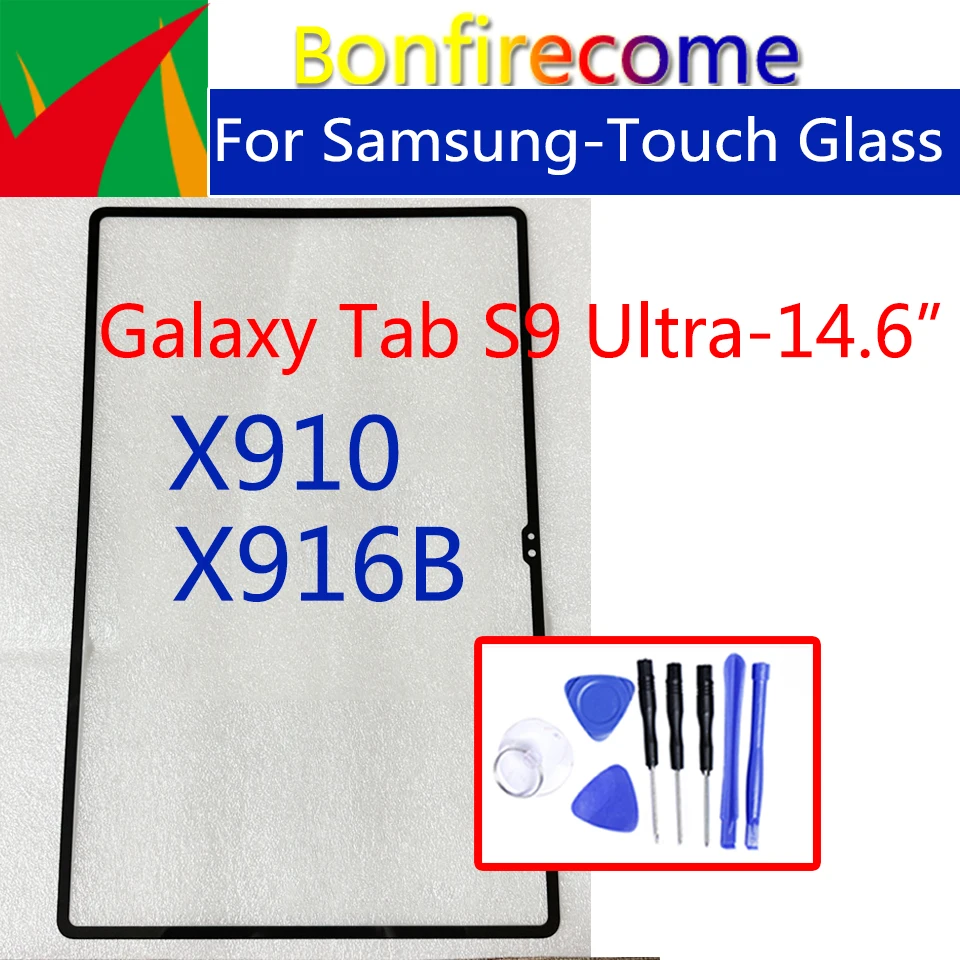 

Replacement For Samsung Galaxy Tab S9 Ultra S9U X910 X916B X918U Touch Screen Panel Sensor Front Outer LCD Glass With OCA