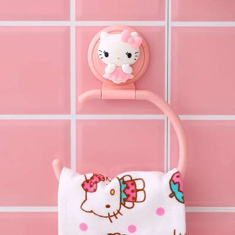 Hello Kitty, искусственный мультяшный милый держатель для бумажных полотенец, стойка для кухонной тряпки, держатель для полотенец в ванную комнату, портативный держатель с крючком, подарок