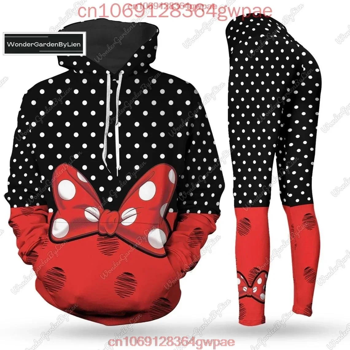 

Disney Mickey Minnie Cruise 3D Hoodie Leggings Women's Set Land Yoga Pants Sweatpants Fashion Casual Leggings Track Suit