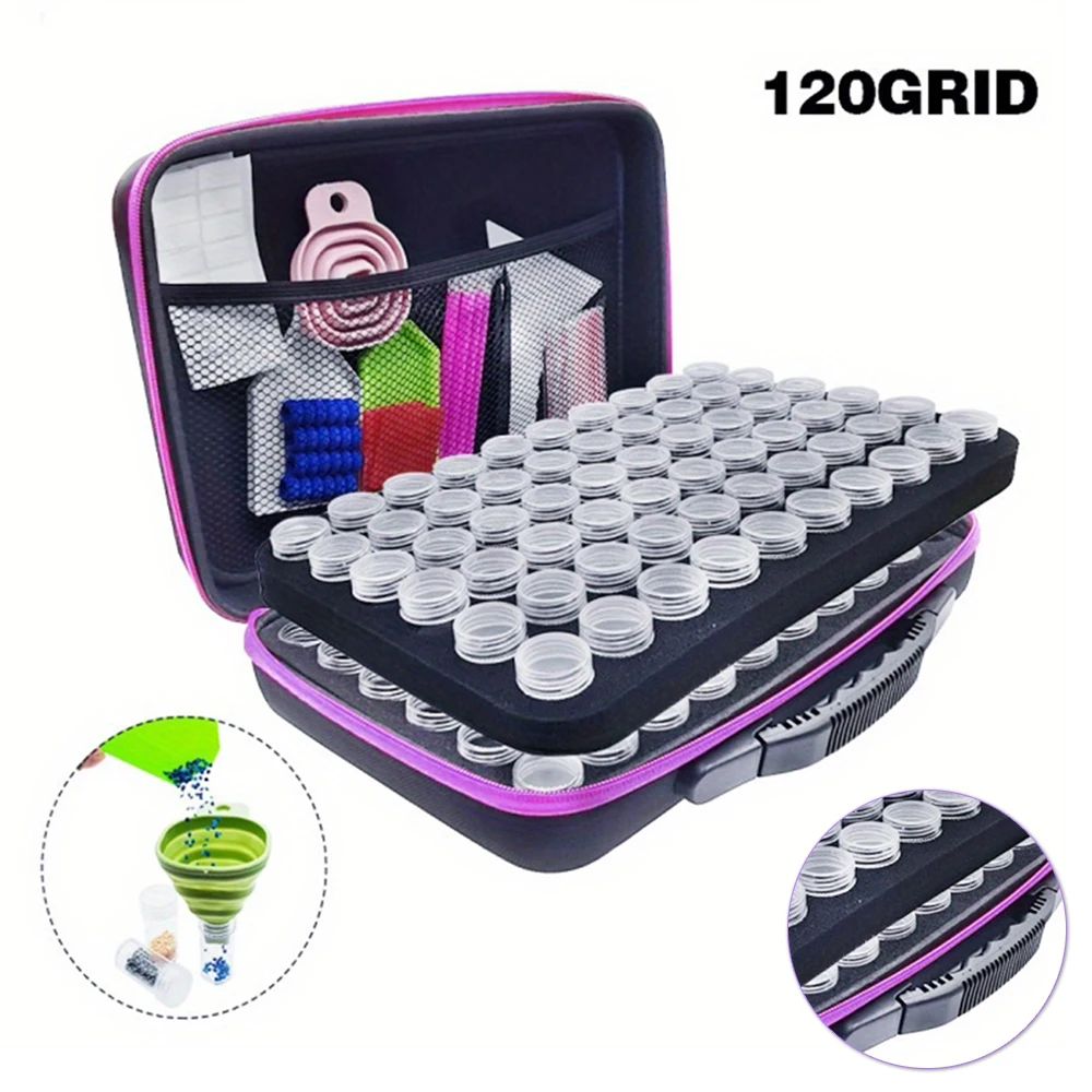 

1 набор из 120 круглих слотов для бутылок с сеткой, портативный холст, контейнер для хранения алмазной живописи «сделай сам» — идеально подходит для любителей алмазного искусства