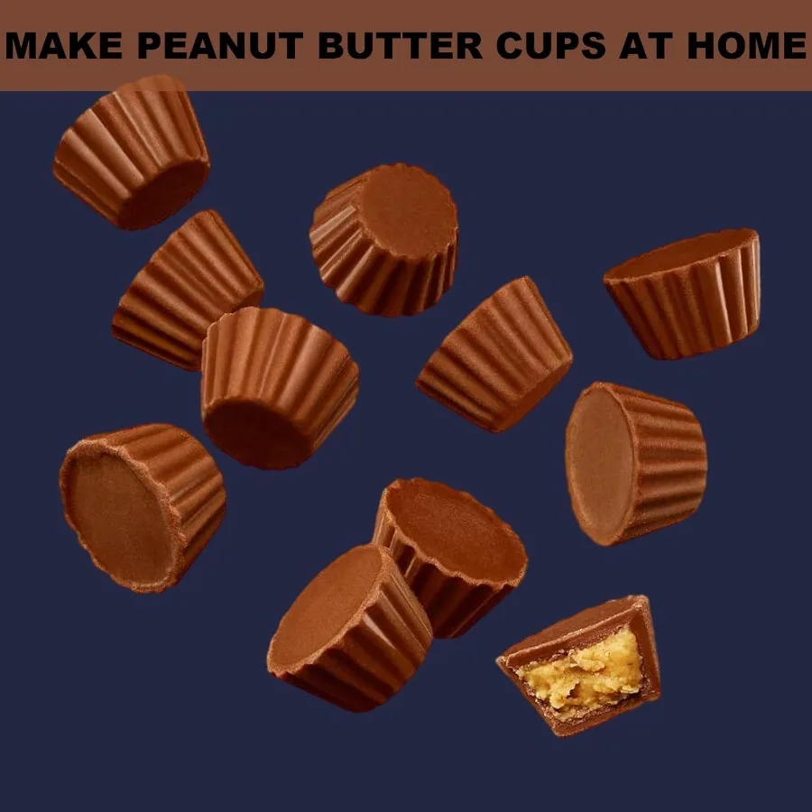 قوالب أكواب زبدة الفول السوداني قوالب شوكولاتة بحجم عض قالب من السيليكون لكيتو فات بومب جيلي آيس وديلي 2 قطعة مقاس عض أزرق