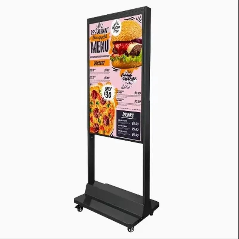 55 65 75inch Standing Vertical Digital Poster Smart Window Display Advertising Player 3000nits High Brightness LCD Menu