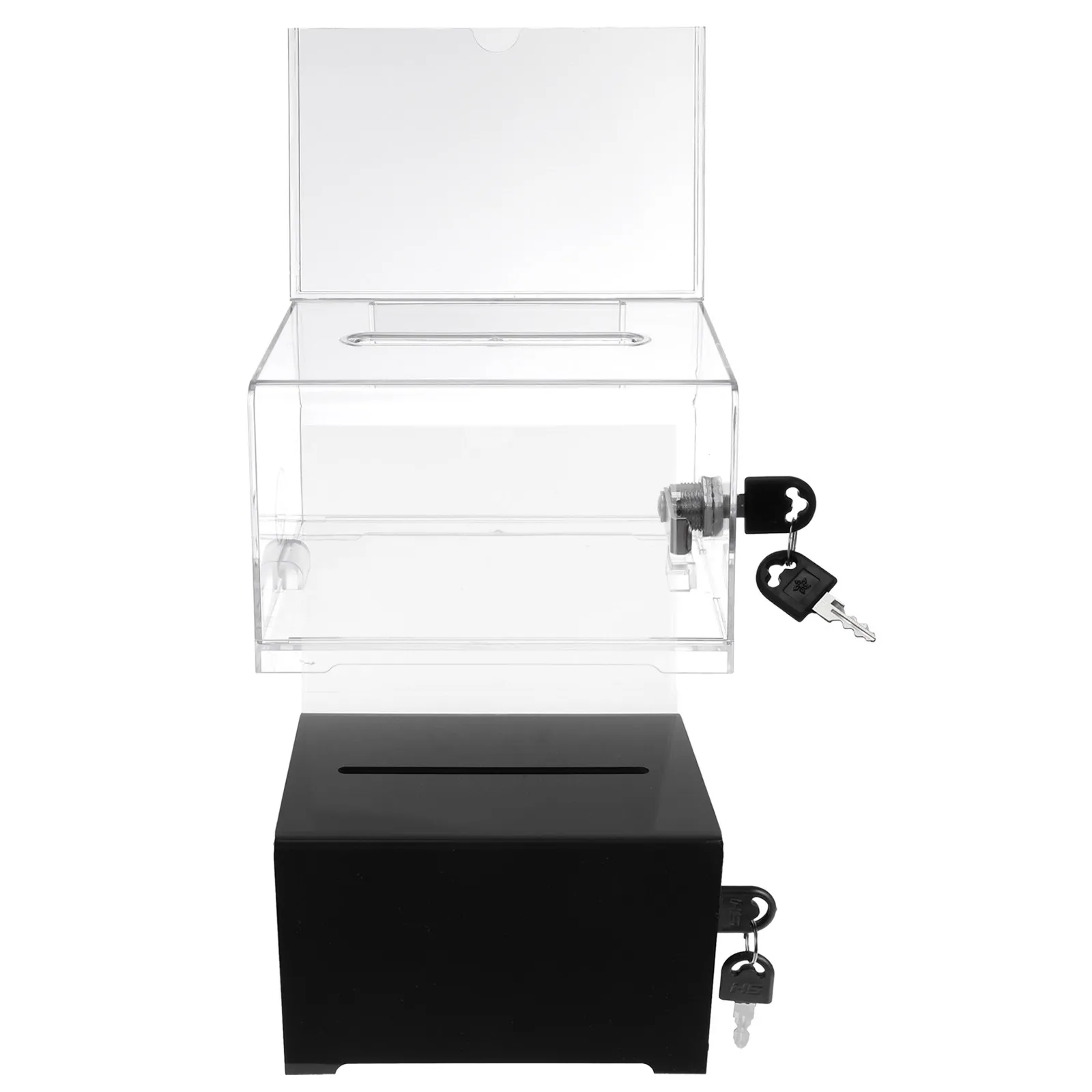 2Pcs Portable Donation Box with Lock Slot Elegant Feedback Collection Box for Fundraising Events Office Meetings Charity Drives
