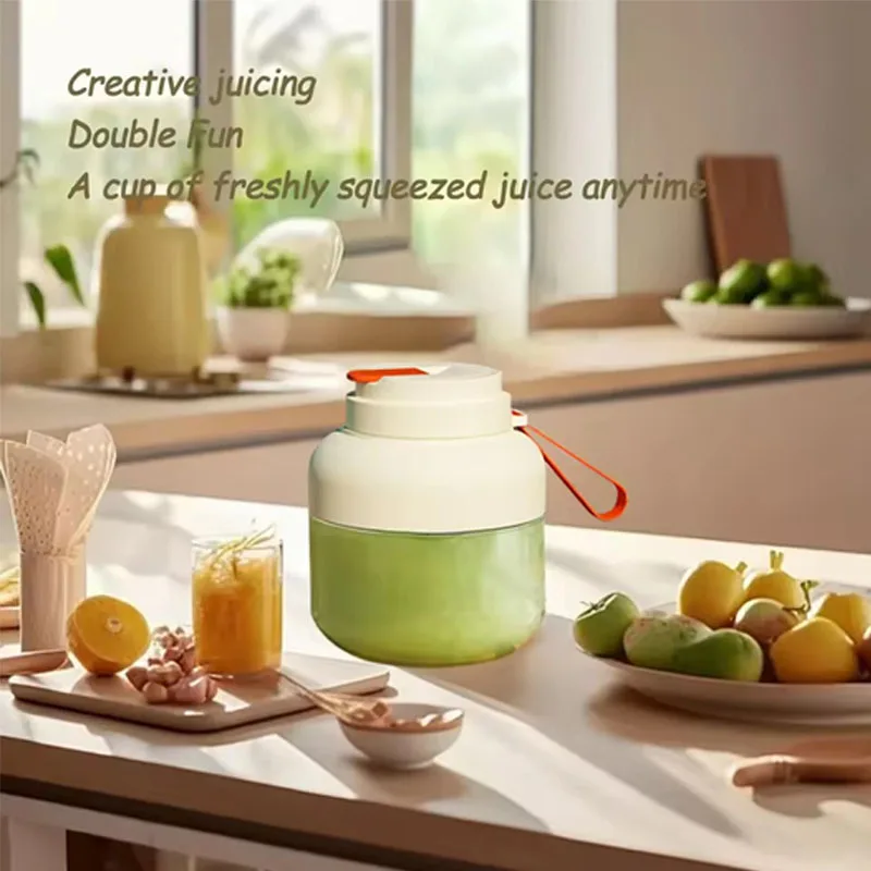 1pc Compact USB charging juicer cup double lid juicer cup large capacity juicer cup multifunctional electric fruit and vegetable