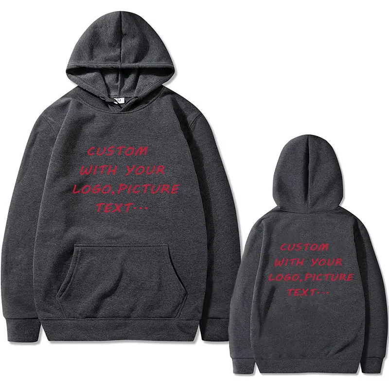 Custom Wtih Your Own Logo/picture Hoodie Men Women DIY  Casual Fleece Cotton Sweatshirt Male All Kinds of Colors Oversized Hoody