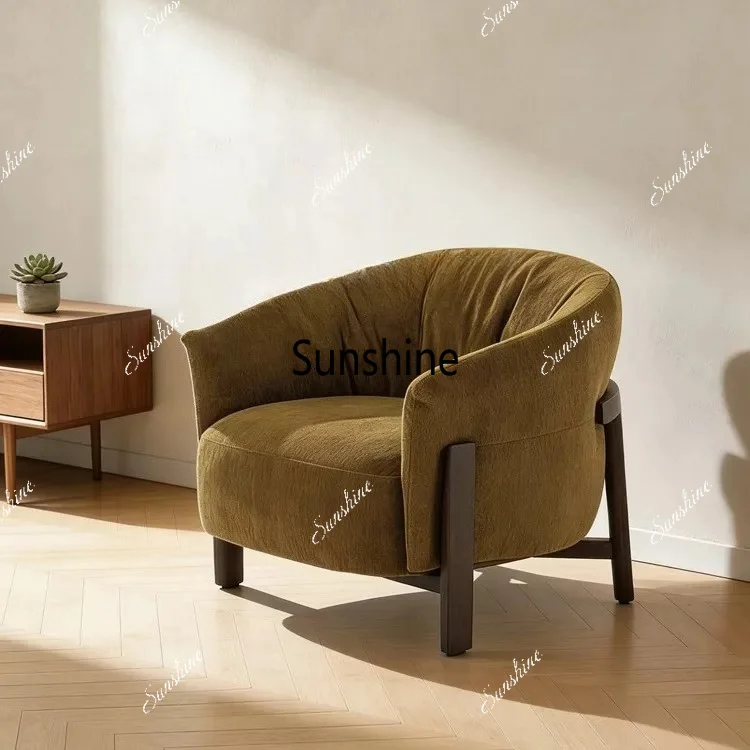 Light luxury solid wood sofa chair, hotel and homestay single sofa chair, reception sofa