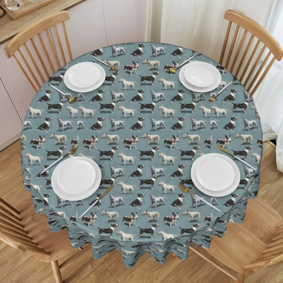 Round Tablecloth Tablecloth 60 inches Kitchen Dinning Table Cloth Spillproof Animal Table Covers