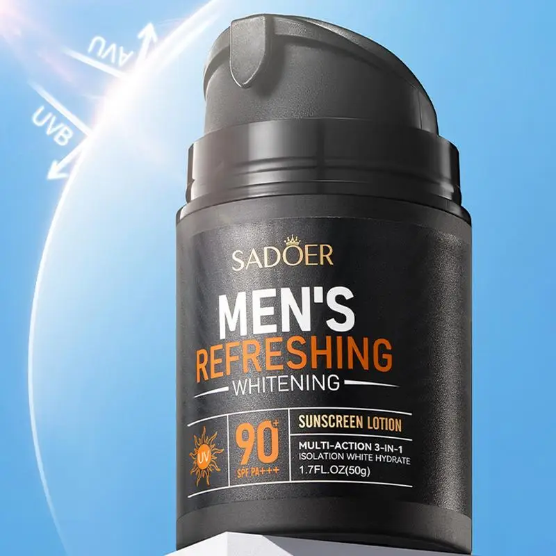 Sunscreen Cream SPF 90 Sunscreen Brightening Sunblock Men Long Lsating Moisturizing Whitening Waterproof Protector Solar Cream