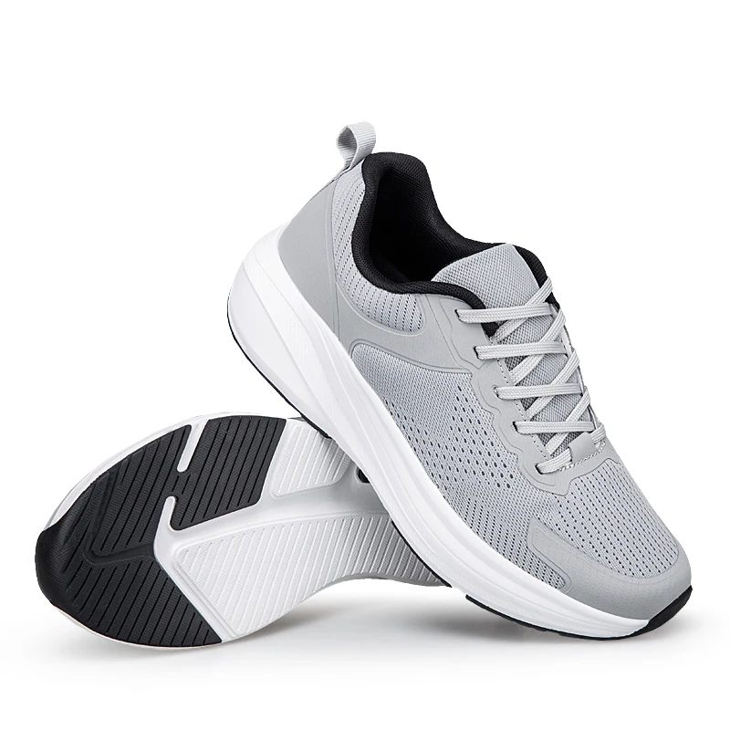 

Men's Running Shoes: Air-cushioned Thick-soled Anti-slip High-elasticity Shock-absorbing Color-blocking Casual Sports Shoes