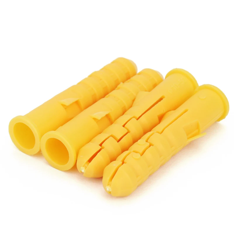 Quality M4 M5 M6 M8 M10 M12 M14 Ribbed Plastic Anchor Plastic Expansion Pipe Tube Wall Plugs Rubber Plug Expansion Screw Anchors