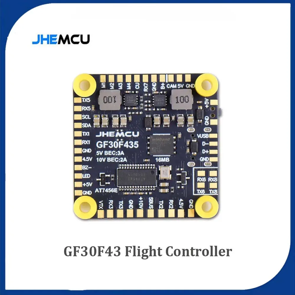 

JHEMCU GF30F43 Flight Controller ICM42688P Support OSD GPS With Black Box 16MB Barometer BEC 3-6S for RC FPV Drone Parts