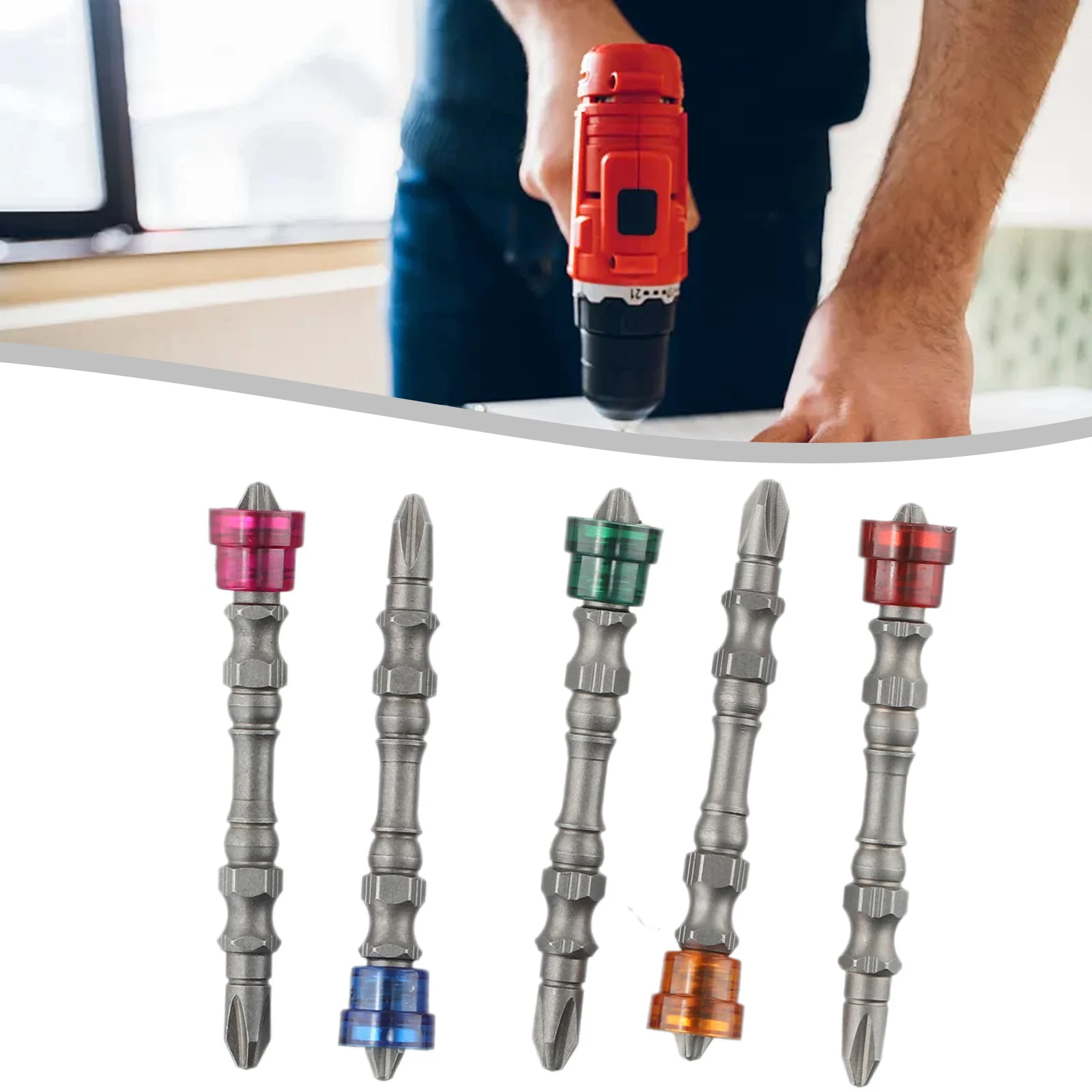 

Versatile Magnetic Screwdriver PH2 Alloy Steel DoubleHeaded Cross Drill Bit 65mm for Power Tools Color As shown