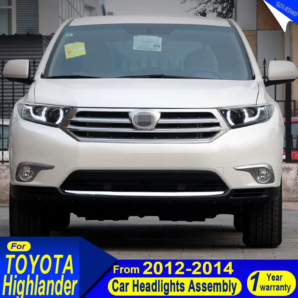 

1 pair Car Styling Head Lamp for Toyota Highlander 2012 2013 2014 Highlander LED Headlight DRL Hid Dynamic Bi Xenon Accessories