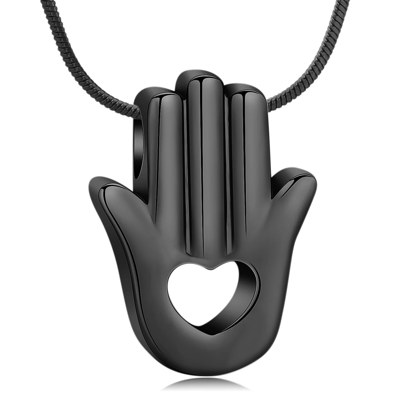 Urn Necklace for Ashes Palm Cremation Jewelry Stainless Steel Ashes Pendant Hollowed Out Keepsake Necklace Memorial for Jewelry