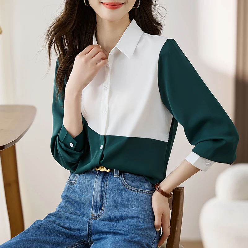 Women\'s Shirt Long Sleeve Fashion Woman Blouse 2024  Casual Female Chiffon Shirts and Blouse Basic Ladies Tops OL Women Clothing