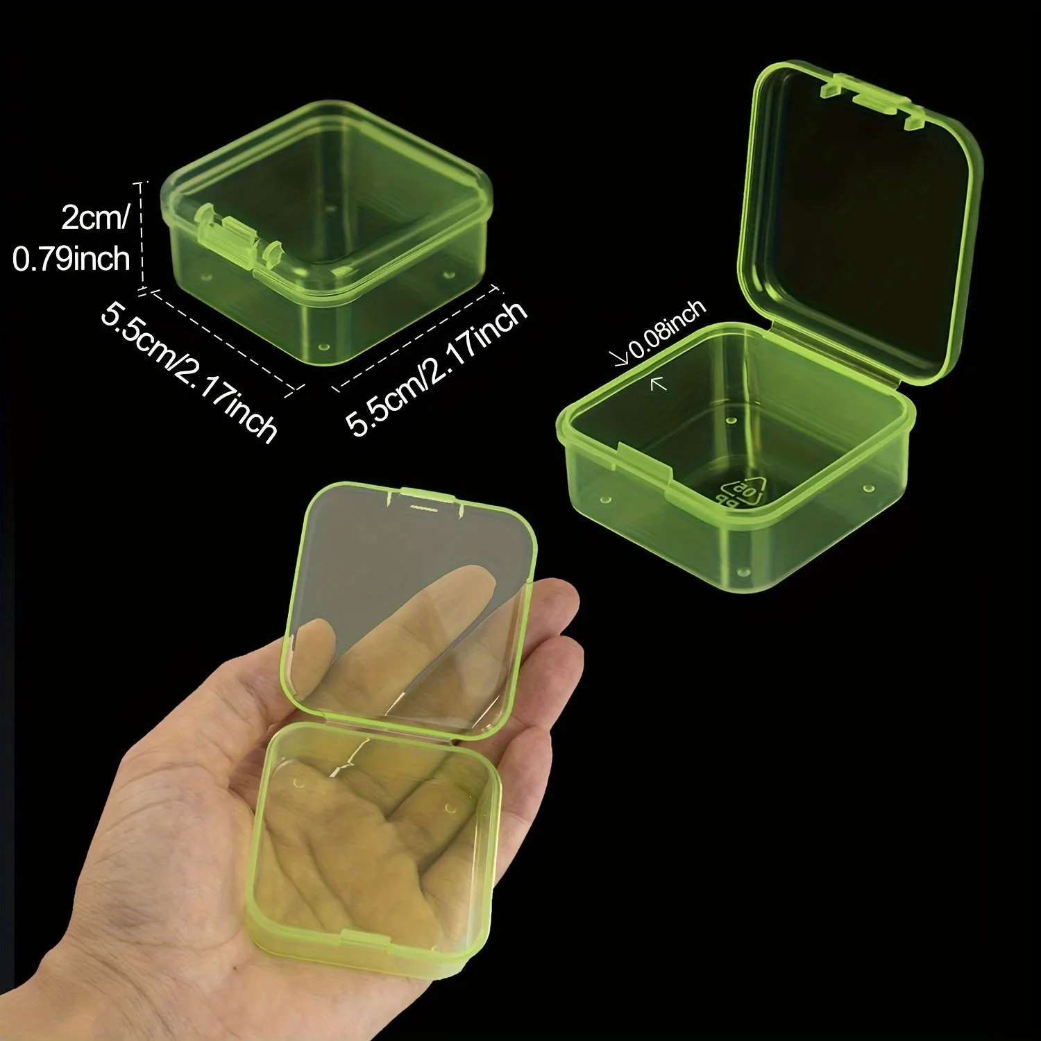 5PCS Mini Plastic Storage Box Transparent Jewelry Storage Box Container Portable Earring Ring Earplugs Packaging Storage Case